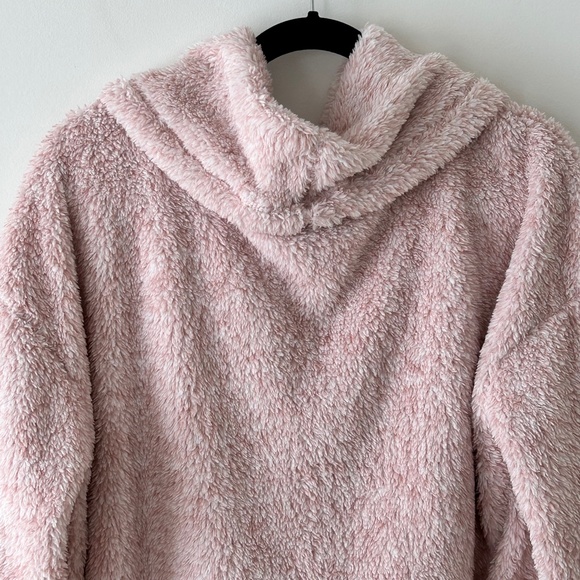 SO Pink Sherpa Fleece Funnel Neck Pullover Top - Picture 10 of 16